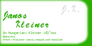 janos kleiner business card